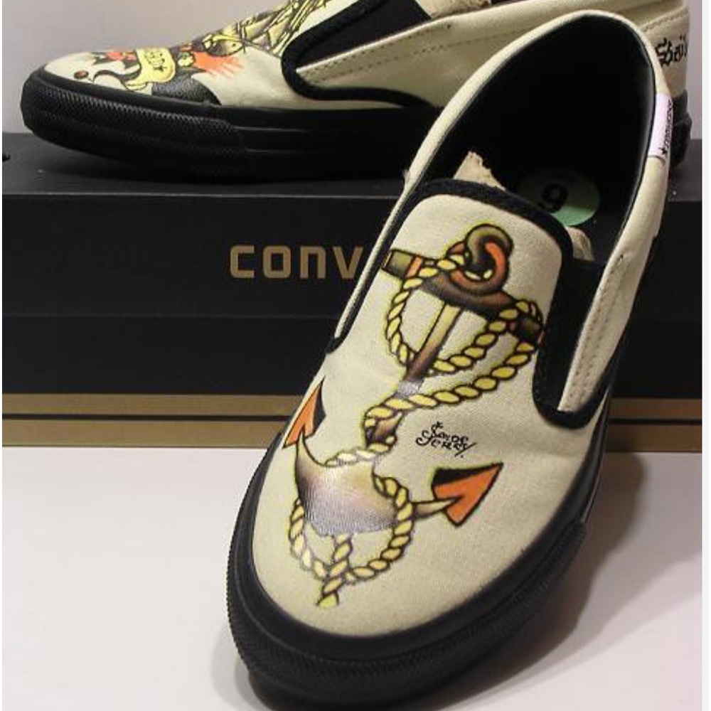 Converse Slip On shoes women's sz 7. Gently worn. No OG Box. Limited Edition.